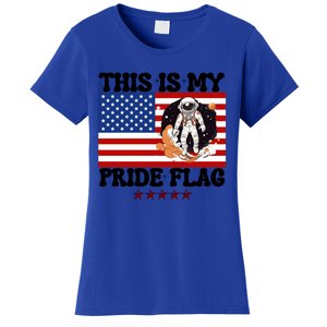 Usa Flag This Is My Pride Flag 2024 Astronaut 4th Of July Gift Women's T-Shirt