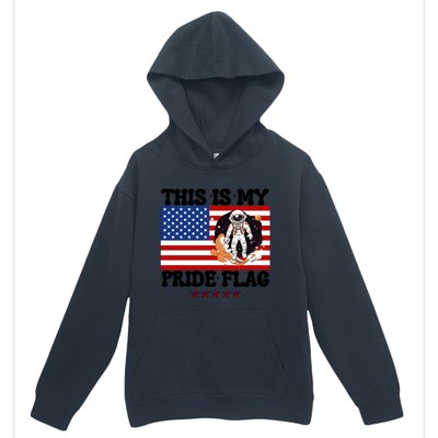 Usa Flag This Is My Pride Flag 2024 Astronaut 4th Of July Gift Urban Pullover Hoodie