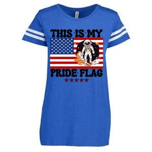 Usa Flag This Is My Pride Flag 2024 Astronaut 4th Of July Gift Enza Ladies Jersey Football T-Shirt