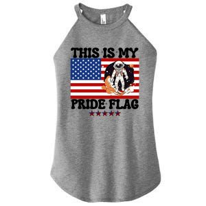 Usa Flag This Is My Pride Flag 2024 Astronaut 4th Of July Gift Women's Perfect Tri Rocker Tank