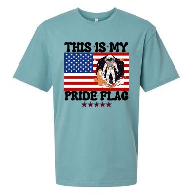 Usa Flag This Is My Pride Flag 2024 Astronaut 4th Of July Gift Sueded Cloud Jersey T-Shirt