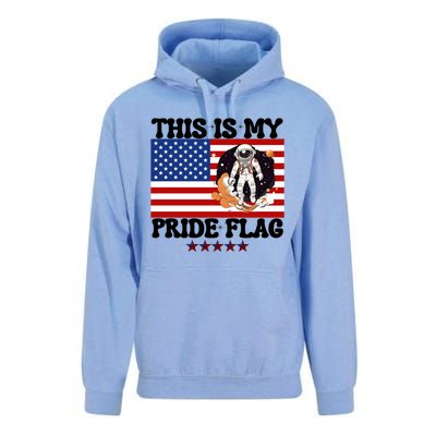 Usa Flag This Is My Pride Flag 2024 Astronaut 4th Of July Gift Unisex Surf Hoodie