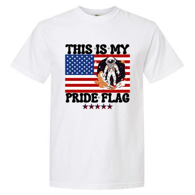 Usa Flag This Is My Pride Flag 2024 Astronaut 4th Of July Gift Garment-Dyed Heavyweight T-Shirt