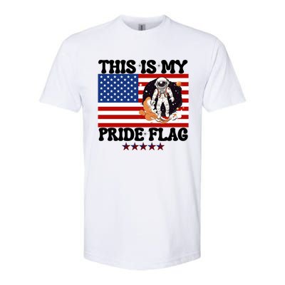 Usa Flag This Is My Pride Flag 2024 Astronaut 4th Of July Gift Softstyle CVC T-Shirt