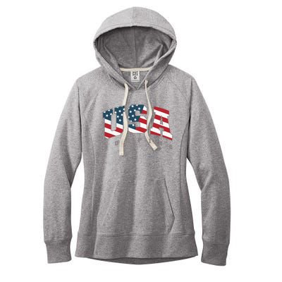 USA Flag Team Surf Support Athlete Surfing Women's Fleece Hoodie