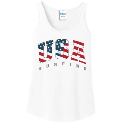 USA Flag Team Surf Support Athlete Surfing Ladies Essential Tank