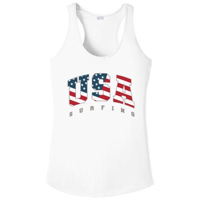 USA Flag Team Surf Support Athlete Surfing Ladies PosiCharge Competitor Racerback Tank