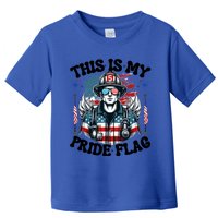 Usa Flag This Is My Pride Flag 2024 Firefighter 4th Of July Gift Toddler T-Shirt