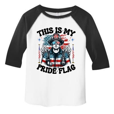 Usa Flag This Is My Pride Flag 2024 Firefighter 4th Of July Gift Toddler Fine Jersey T-Shirt