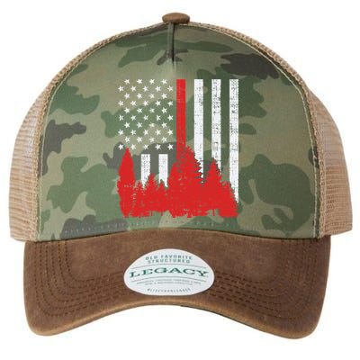 USA Flag Thin Red Line Forest Fire Wildland Firefighter Gift Legacy Tie Dye Trucker Hat