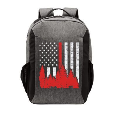 USA Flag Thin Red Line Forest Fire Wildland Firefighter Gift Vector Backpack