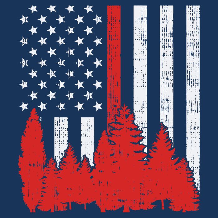 USA Flag Thin Red Line Forest Fire Wildland Firefighter Gift Cooling Performance Crew T-Shirt