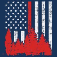 USA Flag Thin Red Line Forest Fire Wildland Firefighter Gift 16 in Basic Backpack