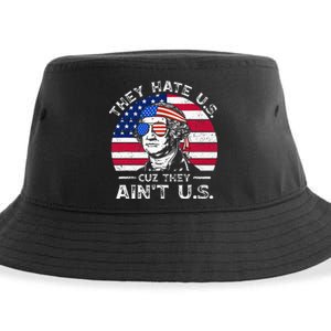 USA Flag They Hate Us Cuz They Aint Us Sustainable Bucket Hat