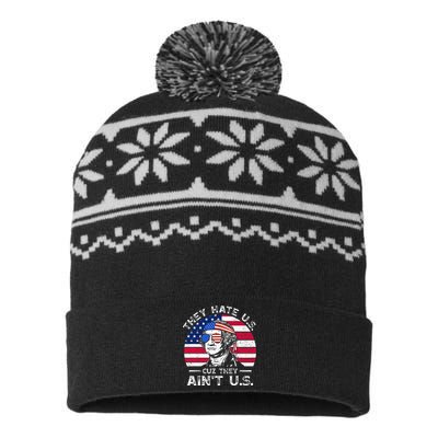 USA Flag They Hate Us Cuz They Aint Us USA-Made Snowflake Beanie