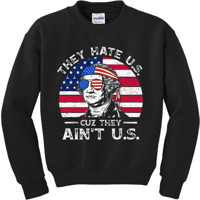 USA Flag They Hate Us Cuz They Aint Us Kids Sweatshirt