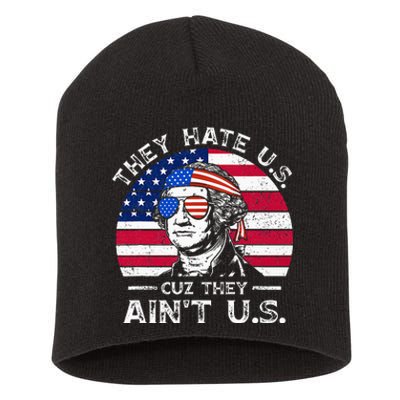 USA Flag They Hate Us Cuz They Aint Us Short Acrylic Beanie