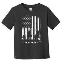 USA Flag Team Roping Design Rodeo Western Horse Toddler T-Shirt