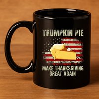 USA Flag Trumpkin Pie Make Thanksgiving Great Again 11oz C Handle Ceramic Mug