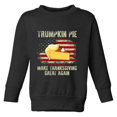 USA Flag Trumpkin Pie Make Thanksgiving Great Again Toddler Sweatshirt