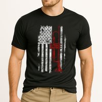 Usa Flag Thin Red Line Jazz Music Gifts Trumpet Cooling Performance Crew T-Shirt