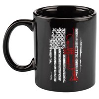 Usa Flag Thin Red Line Jazz Music Gifts Trumpet 11oz C Handle Ceramic Mug
