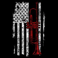 Usa Flag Thin Red Line Jazz Music Gifts Trumpet Cooling Performance Long Sleeve Crew