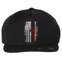 Usa Flag Thin Red Line Jazz Music Gifts Trumpet Wool Snapback Cap