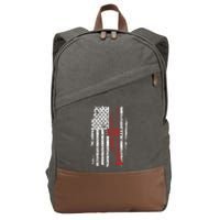 Usa Flag Thin Red Line Jazz Music Gifts Trumpet Cotton Canvas Backpack