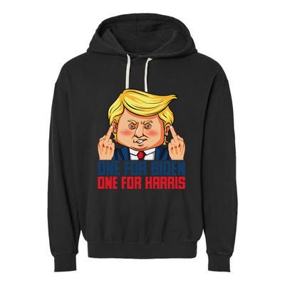 Usa Flag Trump Biden Harris Republican Political Statement Garment-Dyed Fleece Hoodie