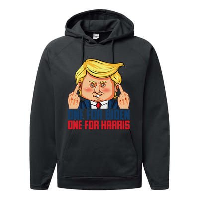 Usa Flag Trump Biden Harris Republican Political Statement Performance Fleece Hoodie