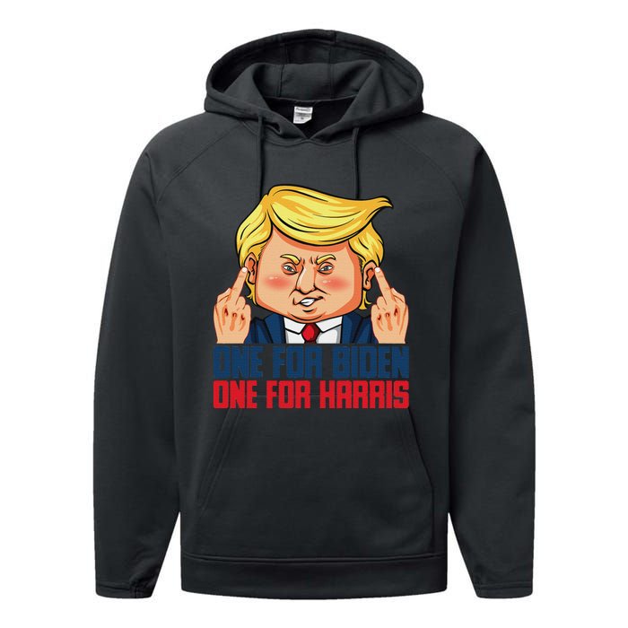 Usa Flag Trump Biden Harris Republican Political Statement Performance Fleece Hoodie