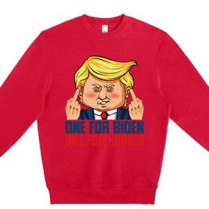 Usa Flag Trump Biden Harris Republican Political Statement Premium Crewneck Sweatshirt