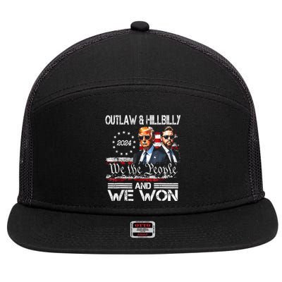 Us Flag Trump Vance We Won Win Inauguration Day 2025 47th President Gift 7 Panel Mesh Trucker Snapback Hat