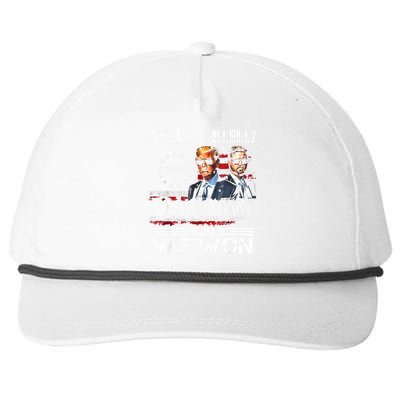 Us Flag Trump Vance We Won Win Inauguration Day 2025 47th President Gift Snapback Five-Panel Rope Hat