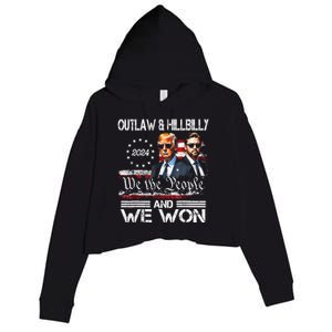 Us Flag Trump Vance We Won Win Inauguration Day 2025 47th President Gift Crop Fleece Hoodie