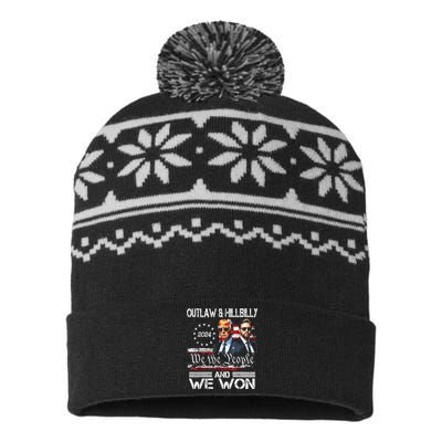 Us Flag Trump Vance We Won Win Inauguration Day 2025 47th President Gift USA-Made Snowflake Beanie