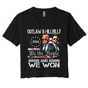 Us Flag Trump Vance We Won Win Inauguration Day 2025 47th President Gift Women's Crop Top Tee