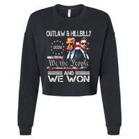 Us Flag Trump Vance We Won Win Inauguration Day 2025 47th President Gift Cropped Pullover Crew