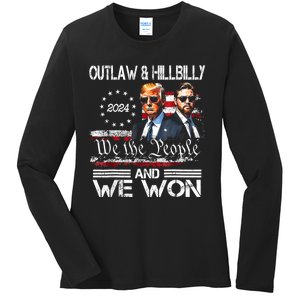 Us Flag Trump Vance We Won Win Inauguration Day 2025 47th President Gift Ladies Long Sleeve Shirt