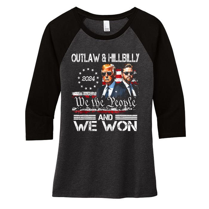 Us Flag Trump Vance We Won Win Inauguration Day 2025 47th President Gift Women's Tri-Blend 3/4-Sleeve Raglan Shirt