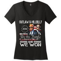 Us Flag Trump Vance We Won Win Inauguration Day 2025 47th President Gift Women's V-Neck T-Shirt