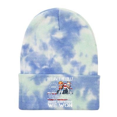 Us Flag Trump Vance We Won Win Inauguration Day 2025 47th President Gift Tie Dye 12in Knit Beanie