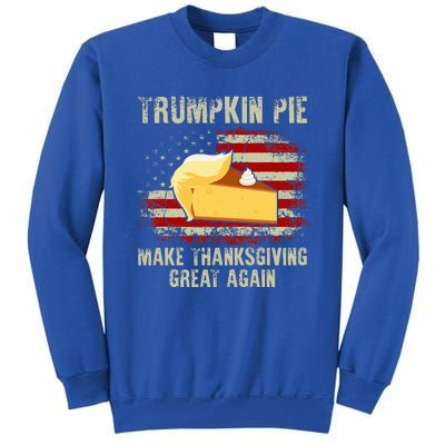 USA Flag Trumpkin Pie Make Thanksgiving Great Again Tall Sweatshirt