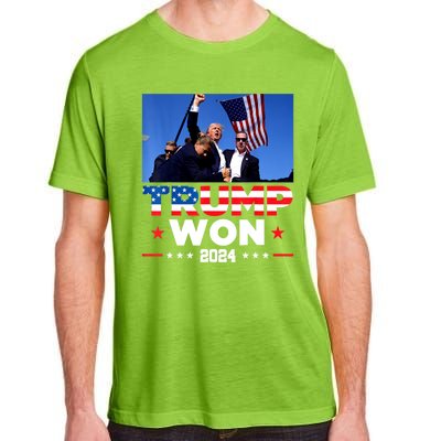 Usa Flag Trump Won 2024 Get Over It 47th Us President Gift Adult ChromaSoft Performance T-Shirt