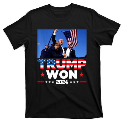 Usa Flag Trump Won 2024 Get Over It 47th Us President Gift T-Shirt