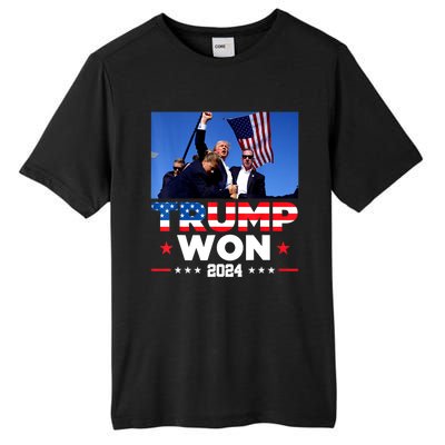 Usa Flag Trump Won 2024 Get Over It 47th Us President Gift Tall Fusion ChromaSoft Performance T-Shirt