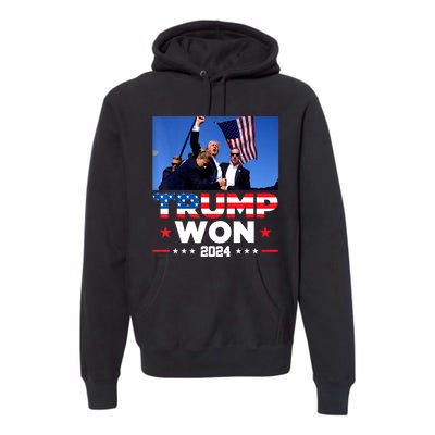 Usa Flag Trump Won 2024 Get Over It 47th Us President Gift Premium Hoodie