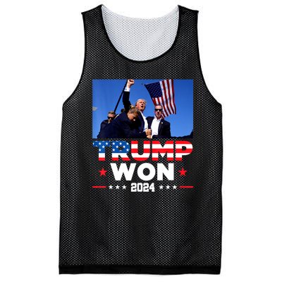 Usa Flag Trump Won 2024 Get Over It 47th Us President Gift Mesh Reversible Basketball Jersey Tank