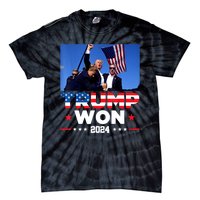 Usa Flag Trump Won 2024 Get Over It 47th Us President Gift Tie-Dye T-Shirt